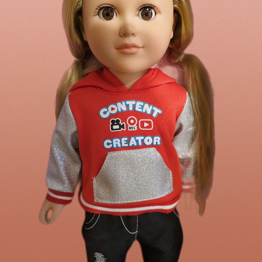 Content Creator Doll with Vibrant Hoodie